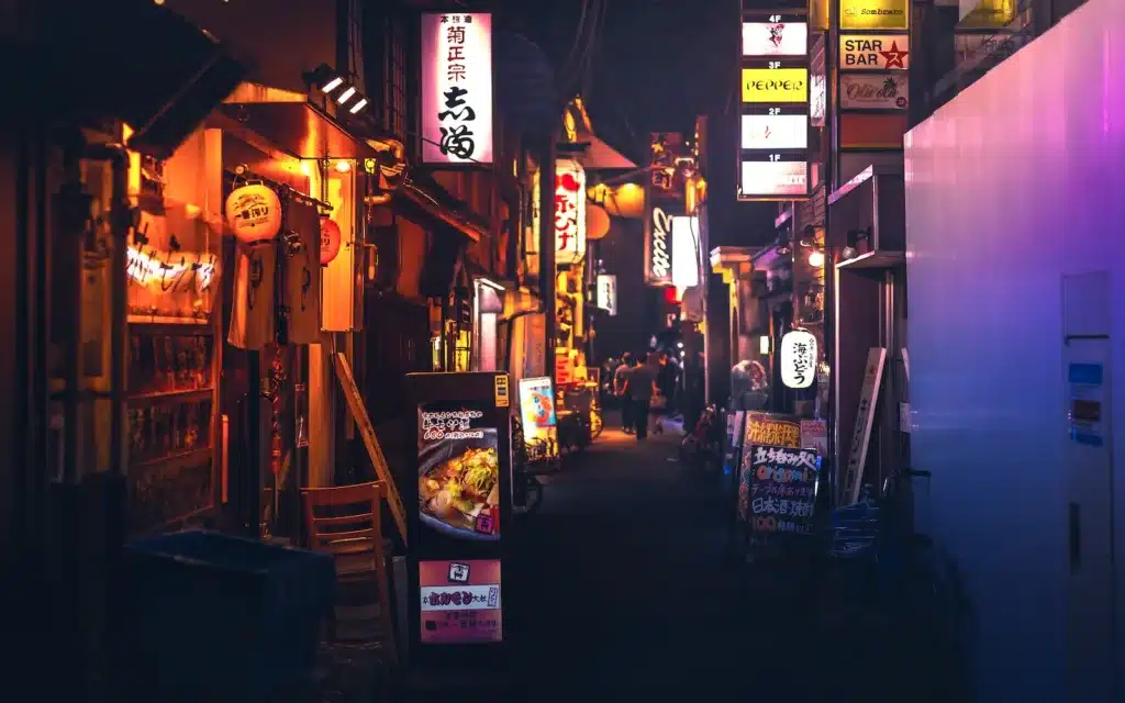 store with lights turned on during night time