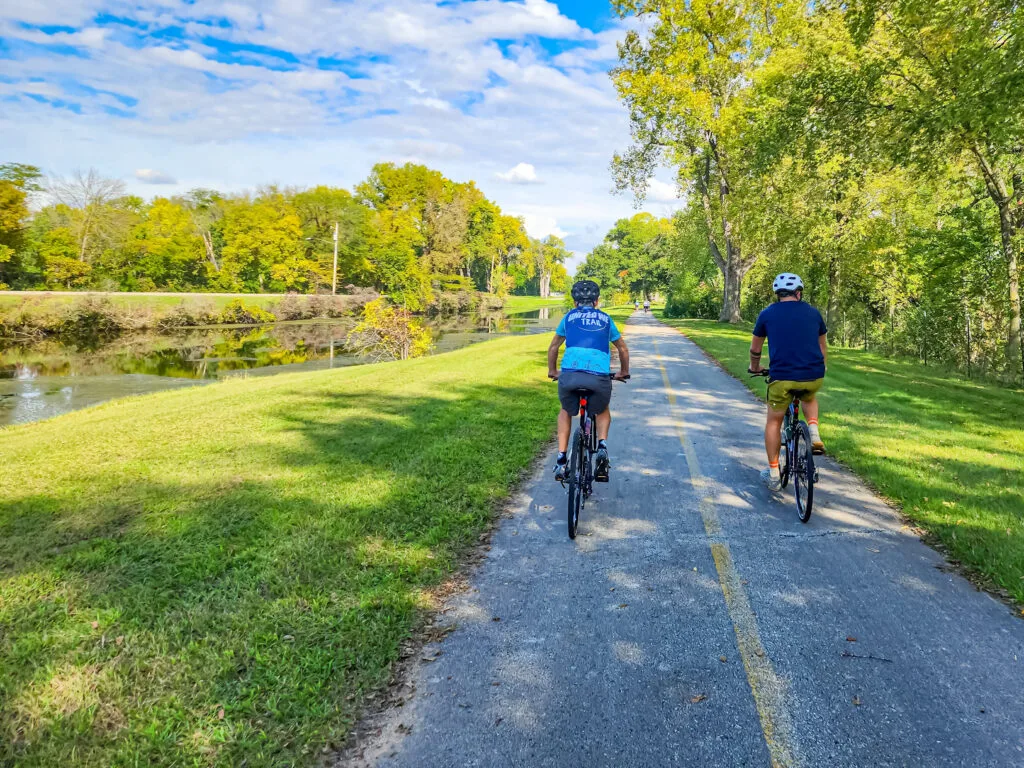 Cyclists pedal toward the goal of completing the Illinois Cross Country Trail.